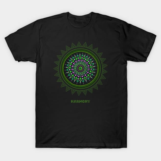 Harmony. Mindfulness, Meditative. Handmade Sacred Geometry. T-Shirt by Anahata Realm